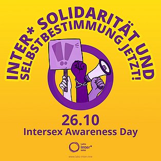 Visual des Queeren Netzwerks NRW zum Intersex Awareness Day 2024.